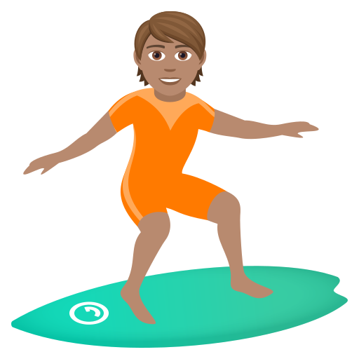 🏄🏽 Personne Faisant Du Surf: Peau Légèrement Mate emoji